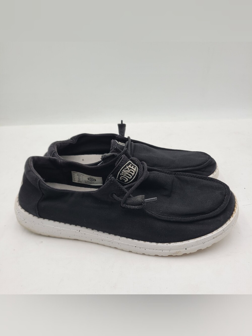 B52 Hey Dude Women’s Wendy Black Odyssey Slip On Canvas Shoes Size W12